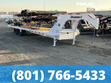 8.5x35 Diamond C FMAX-HDT 212 Gooseneck Hydraulic Dovetail Equipment Trailer -  25.9K GVWR -