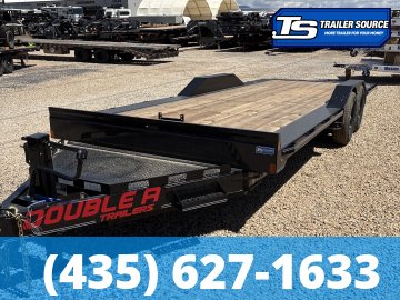 8.5x22 Double A Pro Series HT Power Tilt Trailer - 15.4K GVWR - Wide Body w/ Drive Over Fenders, Winch Plate