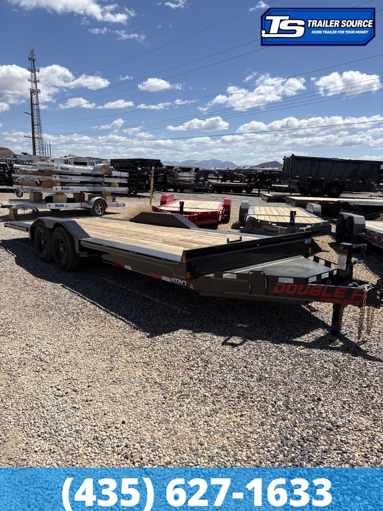 8.5x22 Double A Pro Series HT Power Tilt Trailer - 15.4K GVWR - Wide Body w/ Drive Over Fenders, Winch Plate