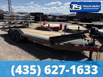 8.5x22 Double A Pro Series HT Power Tilt Trailer - 15.4K GVWR - Wide Body w/ Drive Over Fenders, Winch Plate