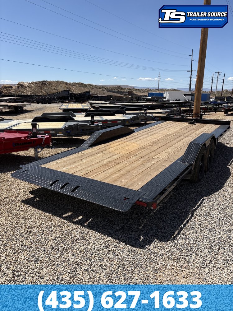 8.5x22 Double A Pro Series HT Power Tilt Trailer - 15.4K GVWR - Wide Body w/ Drive Over Fenders, Winch Plate