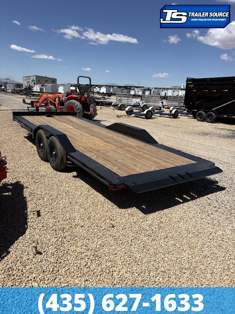 8.5x22 Double A Pro Series HT Power Tilt Trailer - 15.4K GVWR - Wide Body w/ Drive Over Fenders, Winch Plate