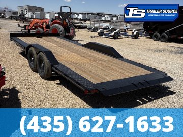 8.5x22 Double A Pro Series HT Power Tilt Trailer - 15.4K GVWR - Wide Body w/ Drive Over Fenders, Winch Plate