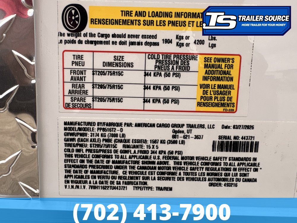 8.5x16 Haulmark Passport DELUXE Enclosed Cargo Trailer - 7'0" Interior - 7K GVWR -