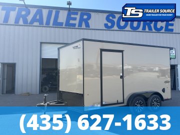 7.5x14 Look Element SE Enclosed Cargo Trailer - 7'0" Interior - 7K GVWR - .080 PolyCor, Alloy Wheels, Black Out Package, Rear Spoiler w/ Load Lights, Roadside Door