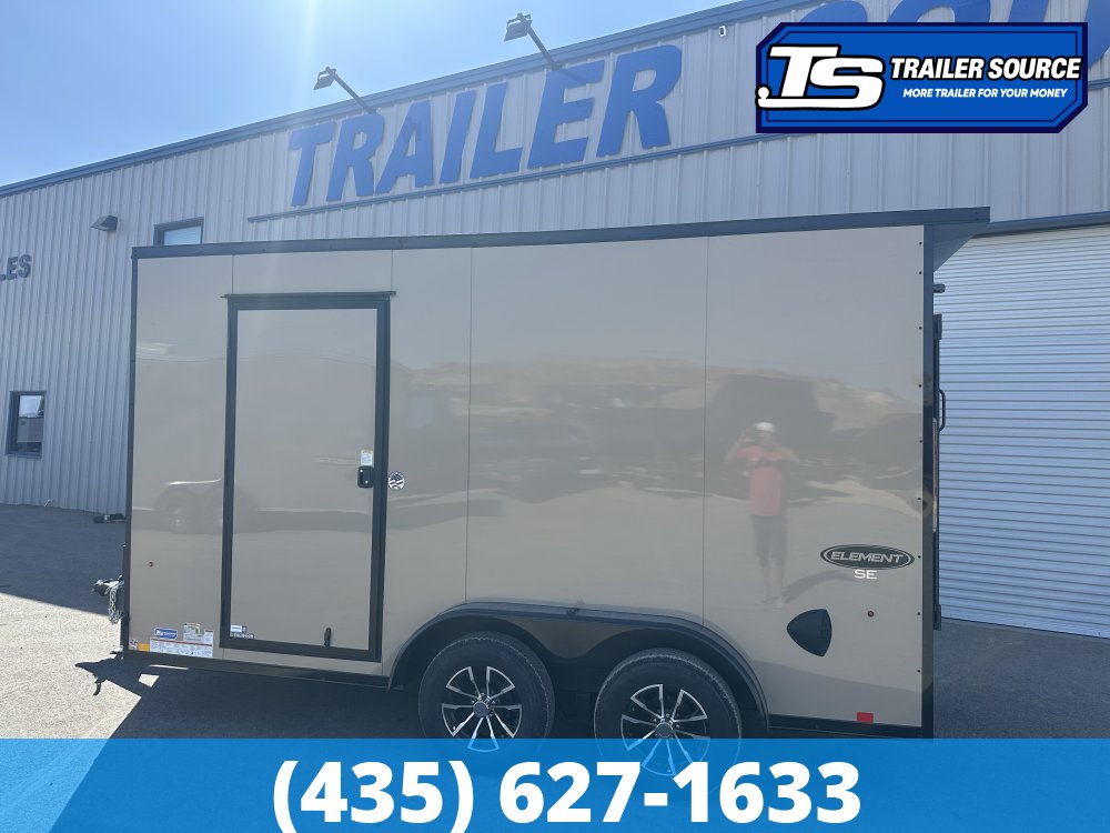 7.5x14 Look Element SE Enclosed Cargo Trailer - 7'0" Interior - 7K GVWR - .080 PolyCor, Alloy Wheels, Black Out Package, Rear Spoiler w/ Load Lights, Roadside Door