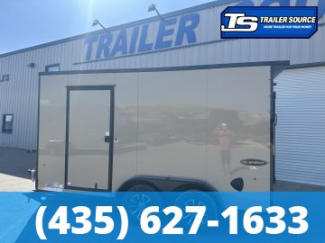 7.5x14 Look Element SE Enclosed Cargo Trailer - 7'0" Interior - 7K GVWR - .080 PolyCor, Alloy Wheels, Black Out Package, Rear Spoiler w/ Load Lights, Roadside Door