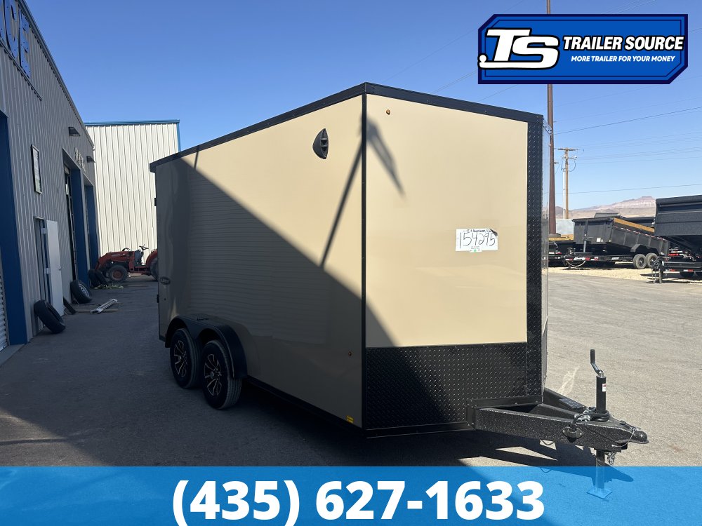 7.5x14 Look Element SE Enclosed Cargo Trailer - 7'0" Interior - 7K GVWR - .080 PolyCor, Alloy Wheels, Black Out Package, Rear Spoiler w/ Load Lights, Roadside Door