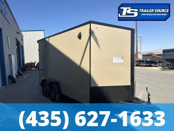 7.5x14 Look Element SE Enclosed Cargo Trailer - 7'0" Interior - 7K GVWR - .080 PolyCor, Alloy Wheels, Black Out Package, Rear Spoiler w/ Load Lights, Roadside Door