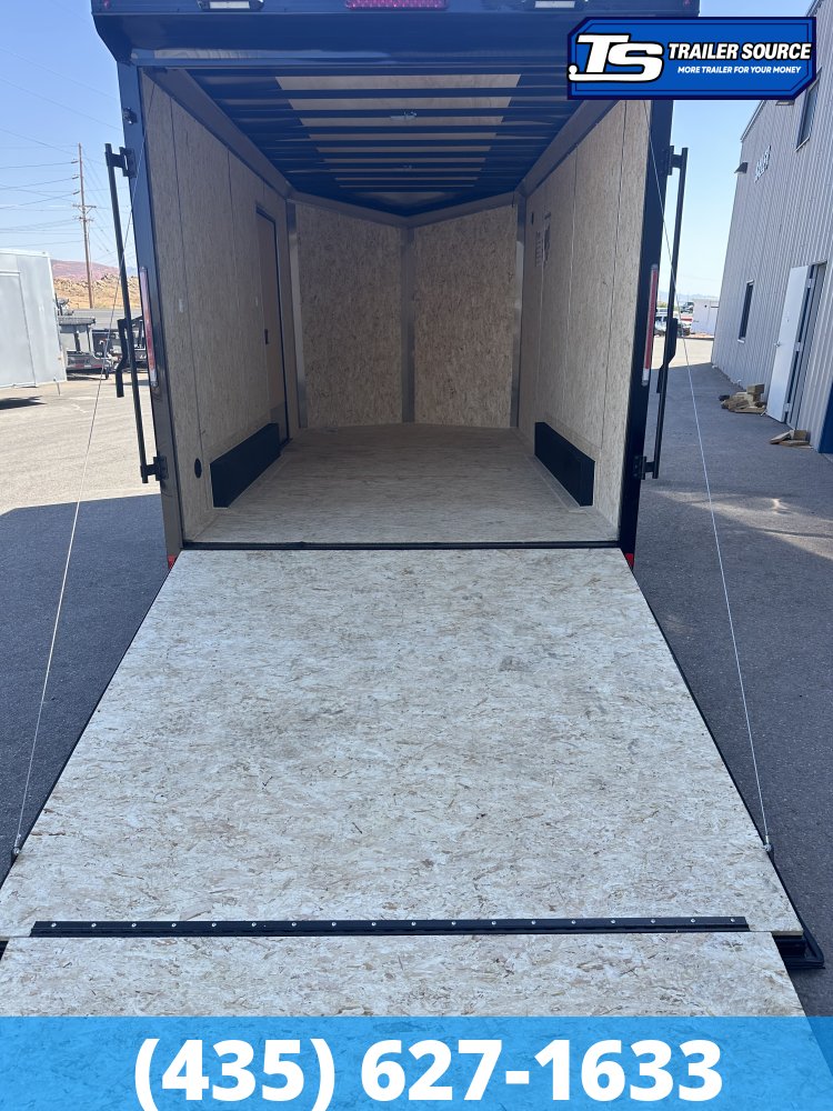 7.5x14 Look Element SE Enclosed Cargo Trailer - 7'0" Interior - 7K GVWR - .080 PolyCor, Alloy Wheels, Black Out Package, Rear Spoiler w/ Load Lights, Roadside Door