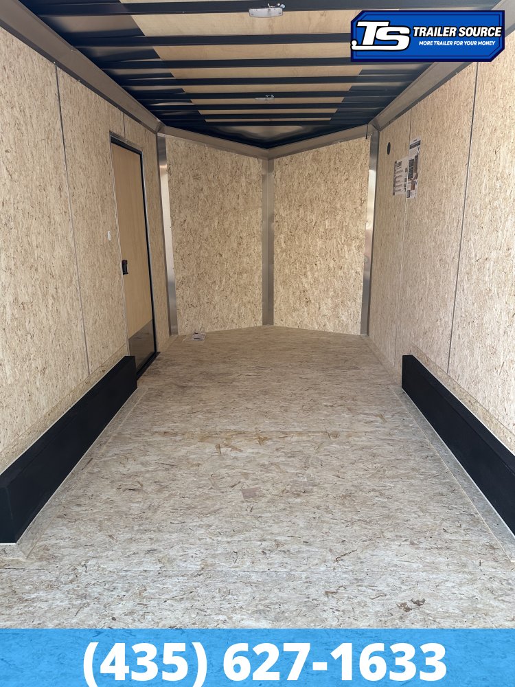 7.5x14 Look Element SE Enclosed Cargo Trailer - 7'0" Interior - 7K GVWR - .080 PolyCor, Alloy Wheels, Black Out Package, Rear Spoiler w/ Load Lights, Roadside Door