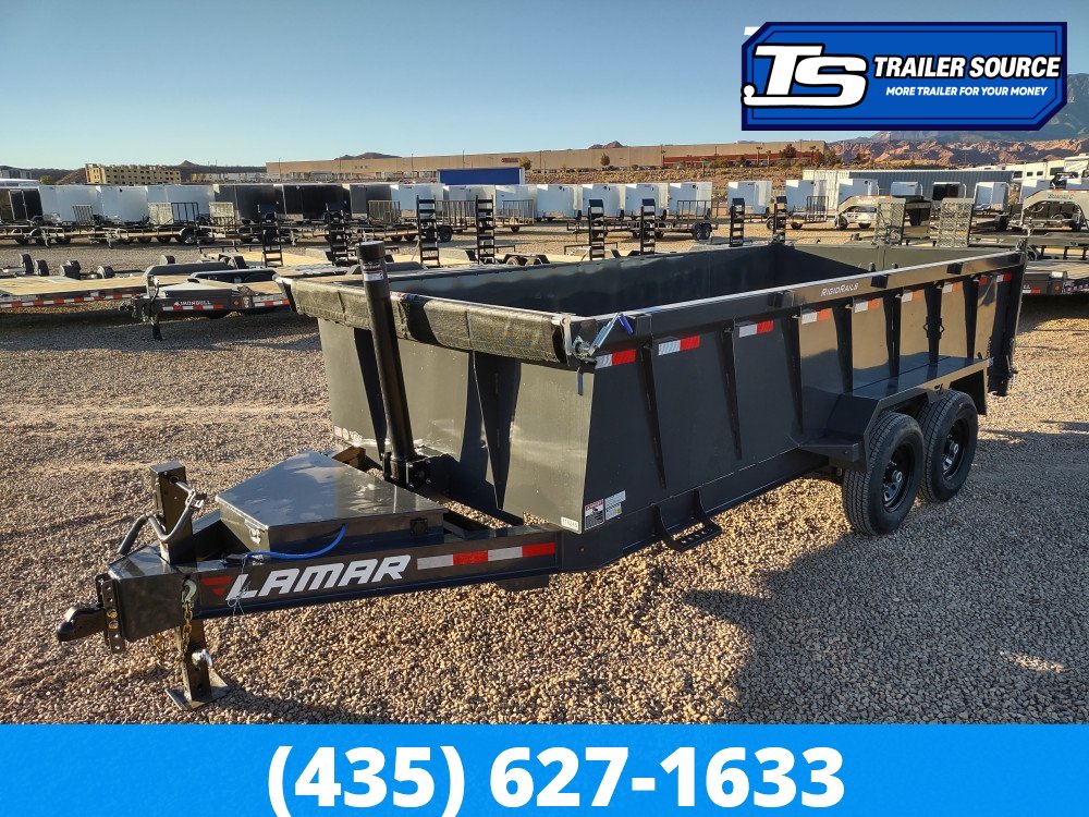 7x16 Lamar DT Dump Trailer - 36" Sides - 14K GVWR - Telescopic