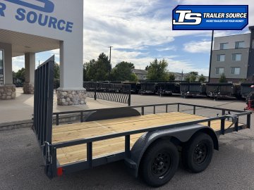 7x14 Lamar UC Tandem Axle Utility Trailer - 7K GVWR - Ramp Gate, Tube Top Rail