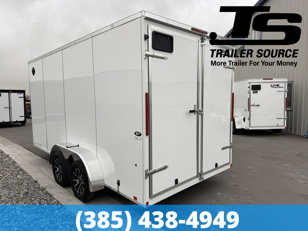 7x16 Look ST DLX Enclosed Cargo Trailer - 7'0" Interior - 7K GVWR - .080 PolyCor, Alloy Wheels, Barn Doors, Translucent Roof