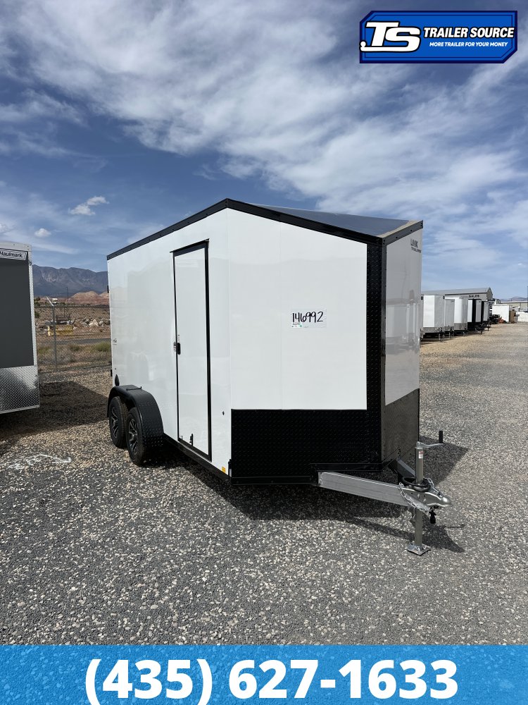7x14 Look Vision Aluminum Enclosed Cargo Trailer - 7'6" Interior - 7K GVWR - Alloy Wheels, Black Out Package