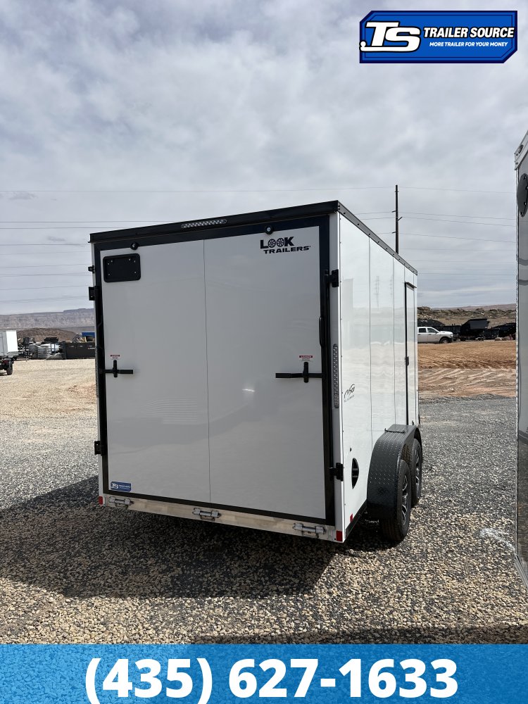 7x14 Look Vision Aluminum Enclosed Cargo Trailer - 7'6" Interior - 7K GVWR - Alloy Wheels, Black Out Package