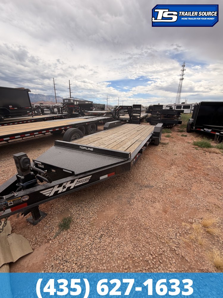 7x22 H&H FLATBED Equipment Trailer - 17.5K GVWR -