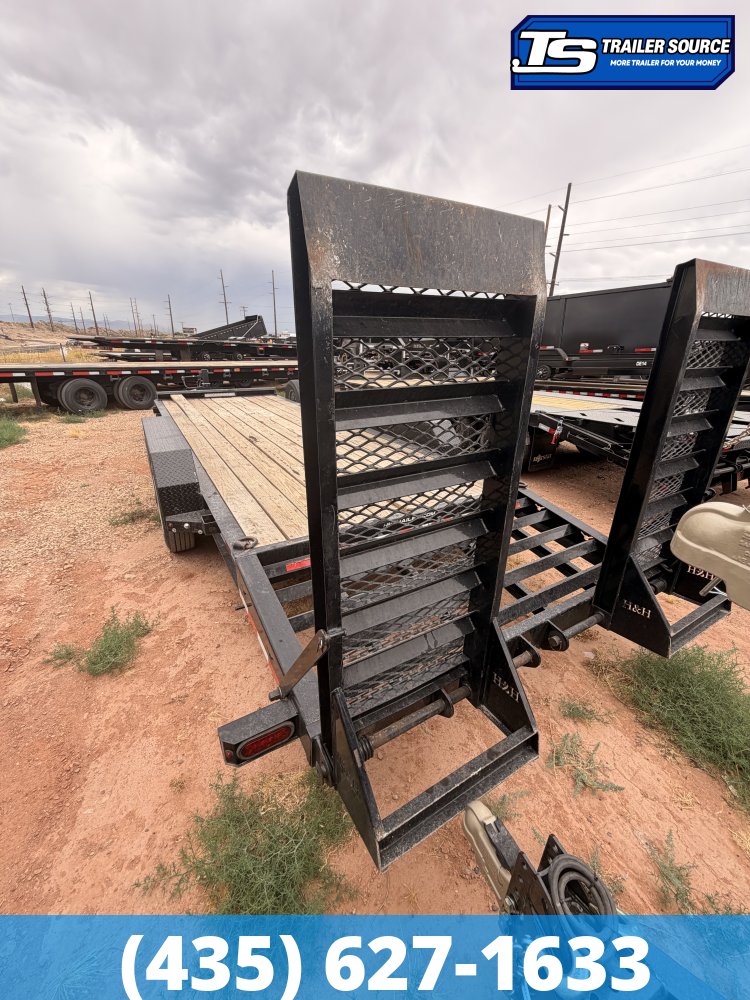 7x22 H&H FLATBED Equipment Trailer - 17.5K GVWR -