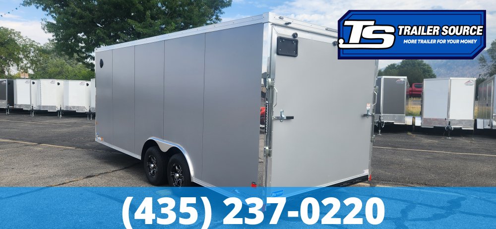 8.5x20 American Hauler Mach Enclosed Car Hauler Trailer - 7'0" Interior - 10K GVWR - .080 PolyCor, Alloy Wheels, Dovetail, Finished Interior, Lower Cabinet, Ramp Door, Ramp Extensi