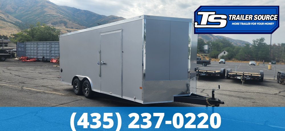 8.5x20 American Hauler Mach Enclosed Car Hauler Trailer - 7'0" Interior - 10K GVWR - .080 PolyCor, Alloy Wheels, Dovetail, Finished Interior, Lower Cabinet, Ramp Door, Ramp Extensi