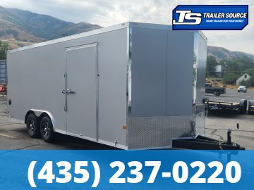 8.5x20 American Hauler Mach Enclosed Car Hauler Trailer - 7'0" Interior - 10K GVWR - .080 PolyCor, Alloy Wheels, Dovetail, Finished Interior, Lower Cabinet, Ramp Door, Ramp Extensi