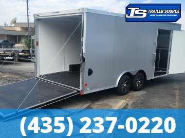 8.5x20 American Hauler Mach Enclosed Car Hauler Trailer - 7'0" Interior - 10K GVWR - .080 PolyCor, Alloy Wheels, Dovetail, Finished Interior, Lower Cabinet, Ramp Door, Ramp Extensi