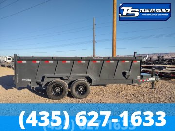 7x16 Lamar DT Dump Trailer - 36" Sides - 14K GVWR - Telescopic