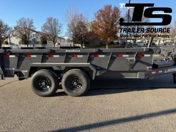 7x14 Lamar DT Dump Trailer - 24" Sides - 14K GVWR - 7G Floor, Stabilizer Jacks, Telescopic