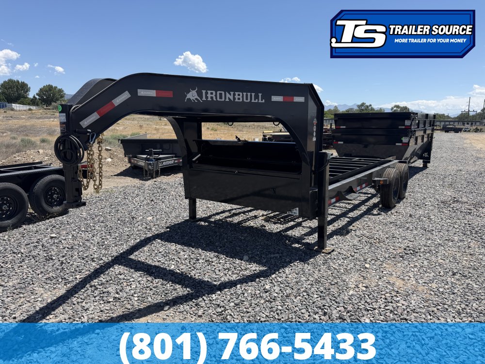 7x16 Iron Bull DBG Gooseneck Roll Off Trailer - 16K GVWR - Engineered Neck, Hydraulic Jack(s)