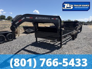 7x16 Iron Bull DBG Gooseneck Roll Off Trailer - 16K GVWR - Engineered Neck, Hydraulic Jack(s)