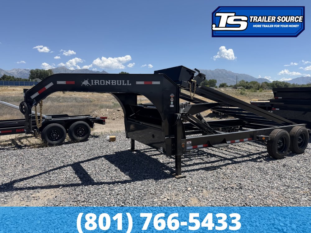 7x16 Iron Bull DBG Gooseneck Roll Off Trailer - 16K GVWR - Engineered Neck, Hydraulic Jack(s)