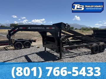 7x16 Iron Bull DBG Gooseneck Roll Off Trailer - 16K GVWR - Engineered Neck, Hydraulic Jack(s)