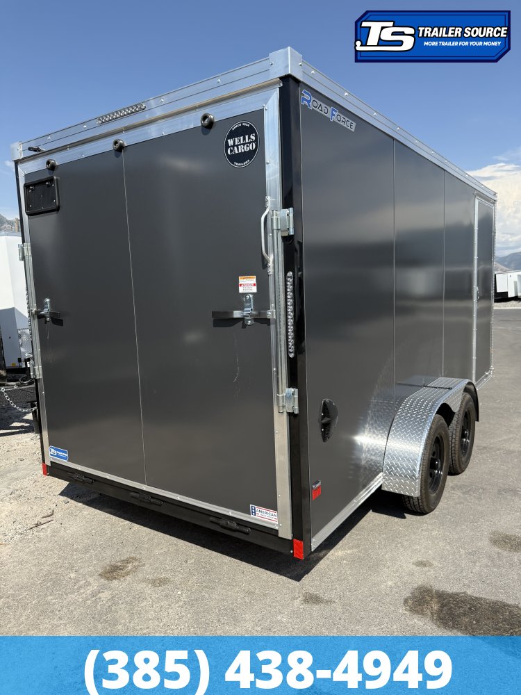 7x16 Wells Cargo Road Force Enclosed Cargo Trailer - 7'0" Interior - 3.5K GVWR - .080 PolyCor, Translucent Roof