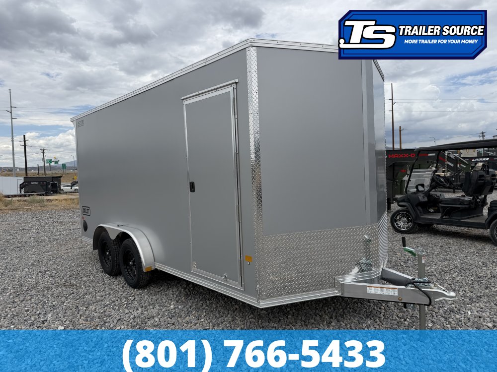7.5x16 Alcom EZ Hauler XLT Aluminum Enclosed Cargo Trailer - 7'0" Interior - 3.5K GVWR - .080 PolyCor, Rear Spoiler, Translucent Roof
