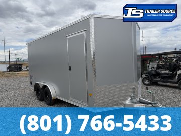 7.5x16 Alcom EZ Hauler XLT Aluminum Enclosed Cargo Trailer - 7'0" Interior - 3.5K GVWR - .080 PolyCor, Rear Spoiler, Translucent Roof