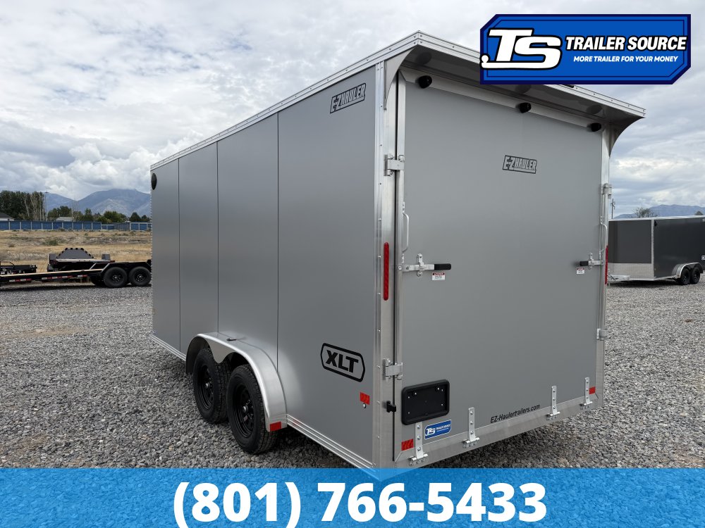 7.5x16 Alcom EZ Hauler XLT Aluminum Enclosed Cargo Trailer - 7'0" Interior - 3.5K GVWR - .080 PolyCor, Rear Spoiler, Translucent Roof