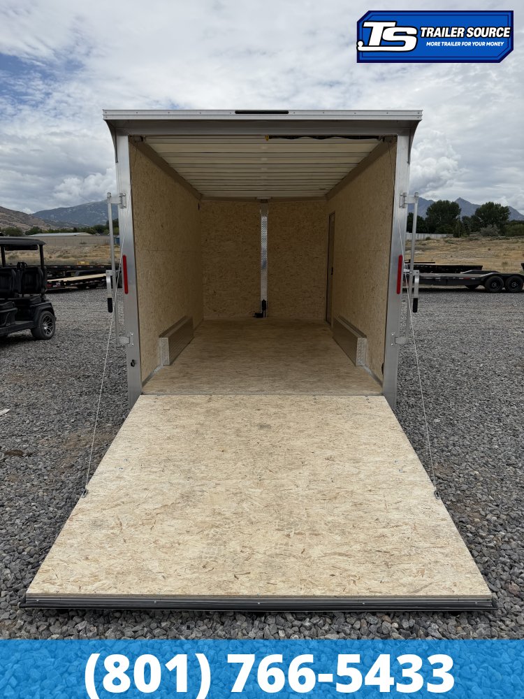 7.5x16 Alcom EZ Hauler XLT Aluminum Enclosed Cargo Trailer - 7'0" Interior - 3.5K GVWR - .080 PolyCor, Rear Spoiler, Translucent Roof