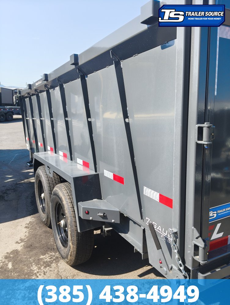 7x16 Lamar DT Dump Trailer - 48" Sides - 14K GVWR - Telescopic