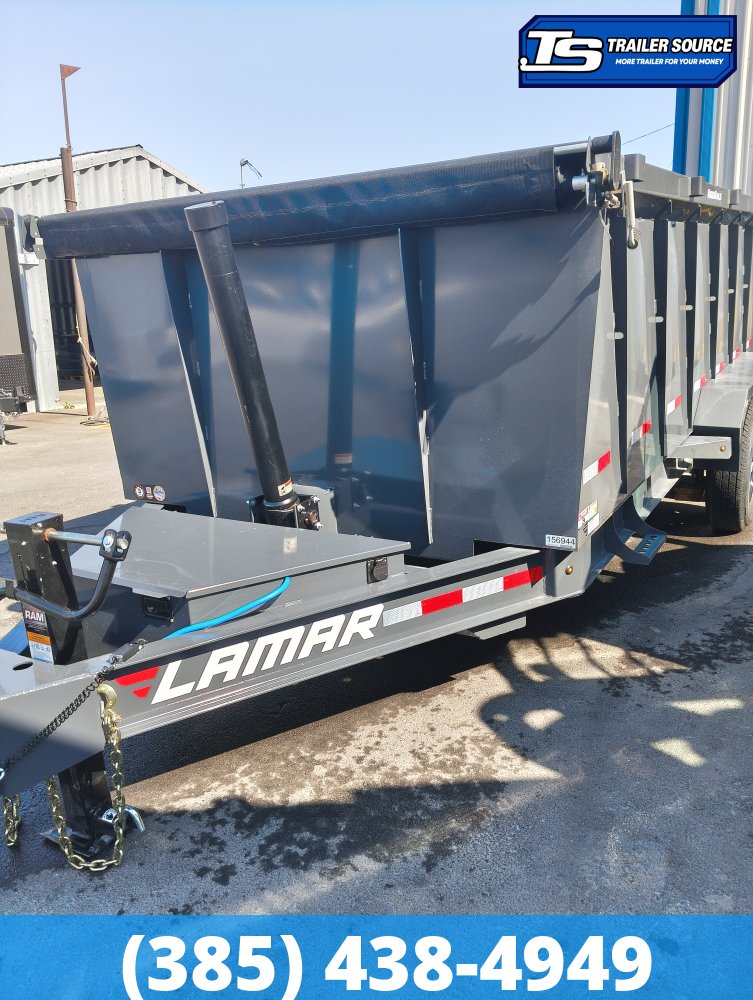 7x16 Lamar DT Dump Trailer - 48" Sides - 14K GVWR - Telescopic