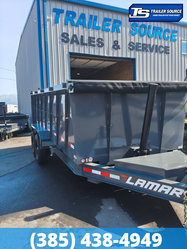 7x16 Lamar DT Dump Trailer - 48" Sides - 14K GVWR - Telescopic