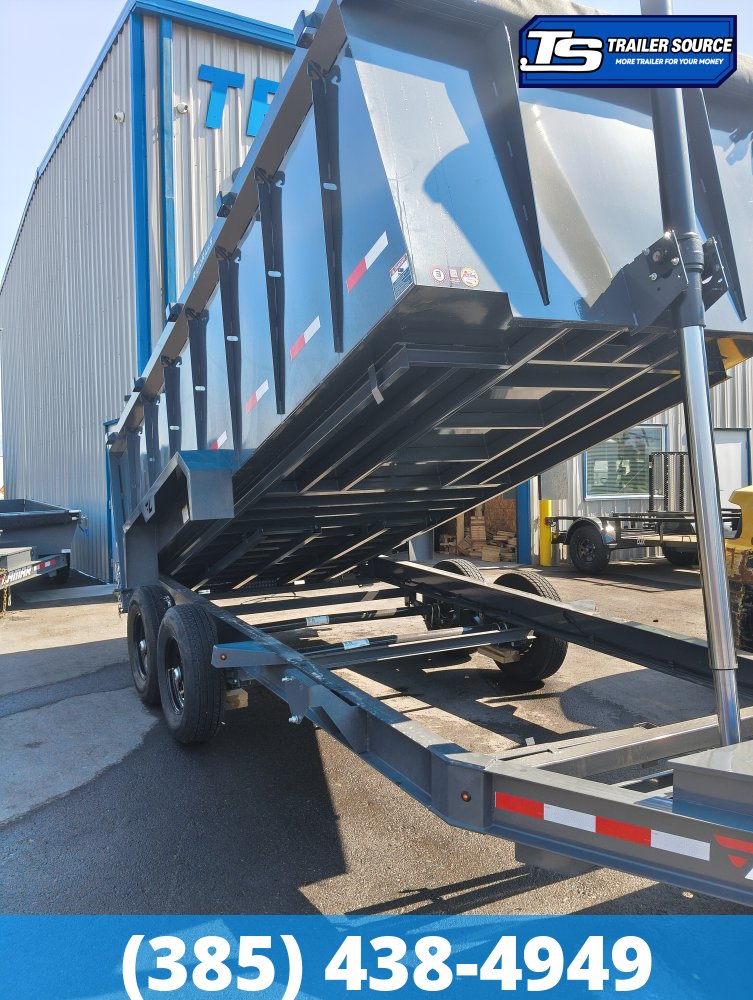7x16 Lamar DT Dump Trailer - 48" Sides - 14K GVWR - Telescopic