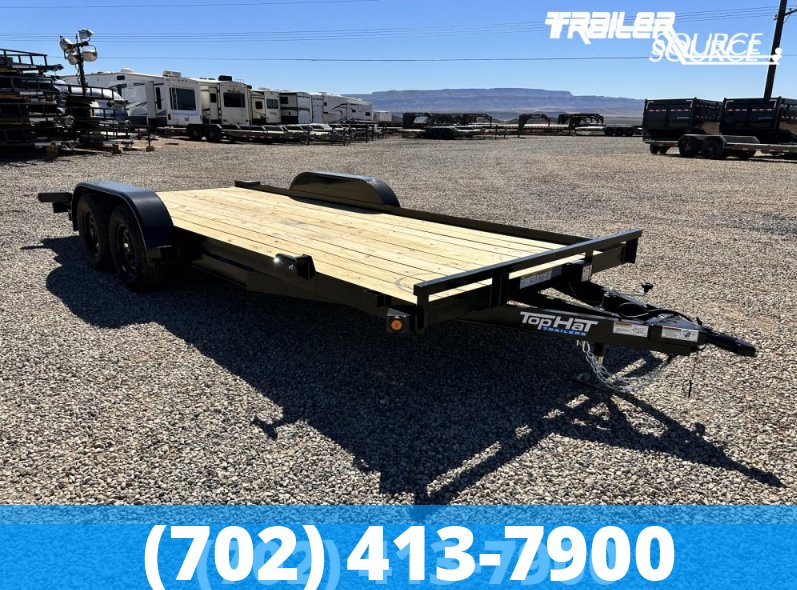 7x16 Top Hat Car Hauler 7K  Flatbed Car Hauler