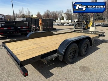 7x16 Top Hat BCH Flatbed Car Hauler Trailer - 7K GVWR -