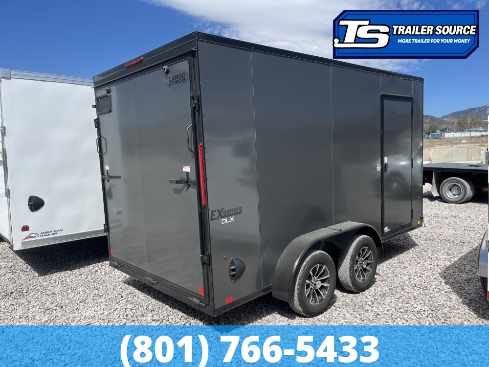 7x14 Cargo Express EX Series DLX Enclosed Cargo Trailer - 7'0" Interior - 7K GVWR - .080 PolyCor, Alloy Wheels