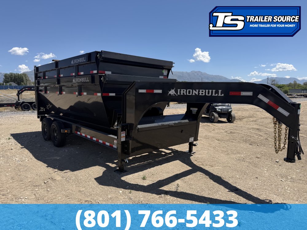 7x16 Iron Bull DBG Gooseneck Roll Off Trailer - 14K GVWR - Engineered Neck