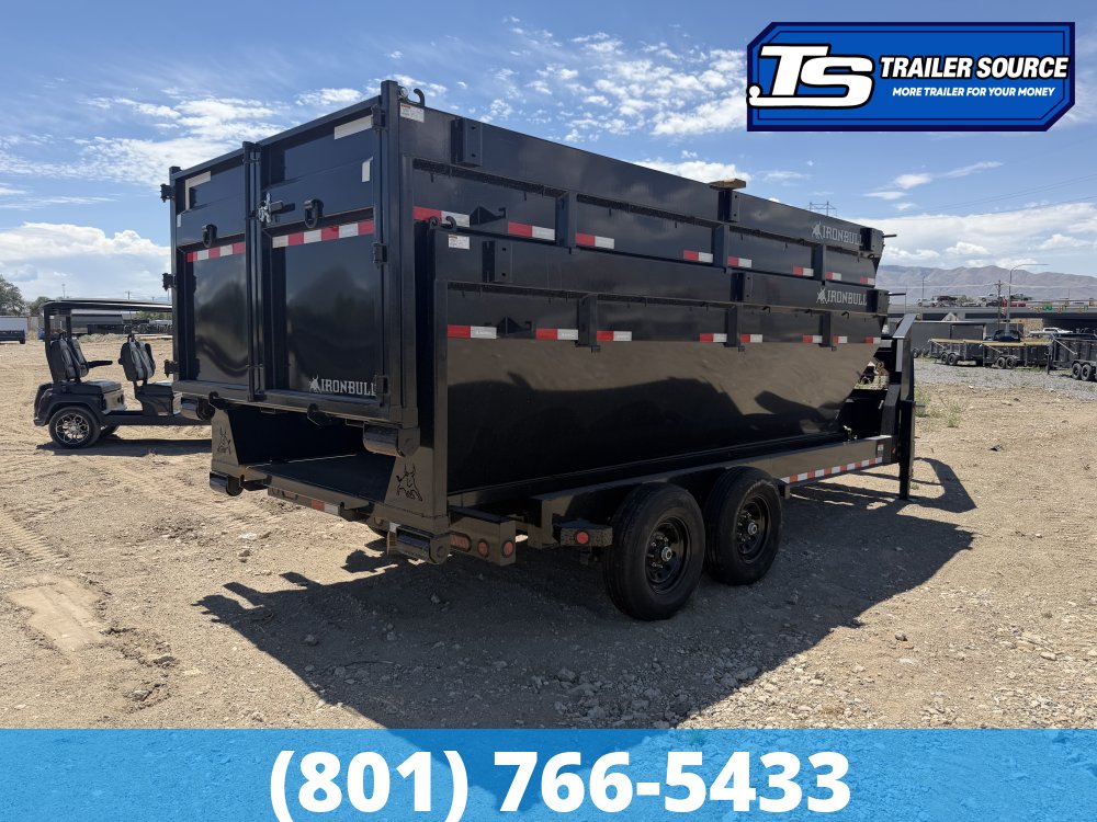 7x16 Iron Bull DBG Gooseneck Roll Off Trailer - 14K GVWR - Engineered Neck