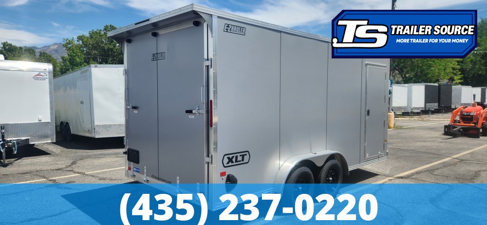 7.5x14 Alcom EZ Hauler XLT Aluminum Enclosed Cargo Trailer - 7'0" Interior - 7K GVWR - .080 PolyCor, Translucent Roof