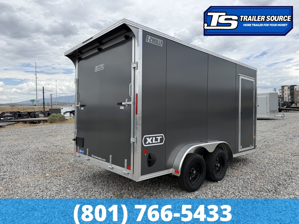7.5x14 Alcom EZ Hauler XLT Aluminum Enclosed Cargo Trailer - 7'0" Interior - 3.5K GVWR - .080 PolyCor, Rear Spoiler, Translucent Roof