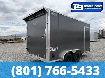 7.5x14 Alcom EZ Hauler XLT Aluminum Enclosed Cargo Trailer - 7'0" Interior - 3.5K GVWR - .080 PolyCor, Rear Spoiler, Translucent Roof