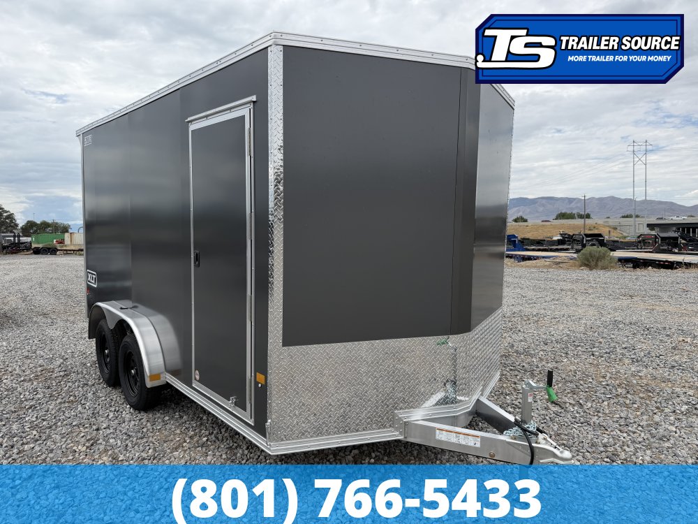7.5x14 Alcom EZ Hauler XLT Aluminum Enclosed Cargo Trailer - 7'0" Interior - 3.5K GVWR - .080 PolyCor, Rear Spoiler, Translucent Roof